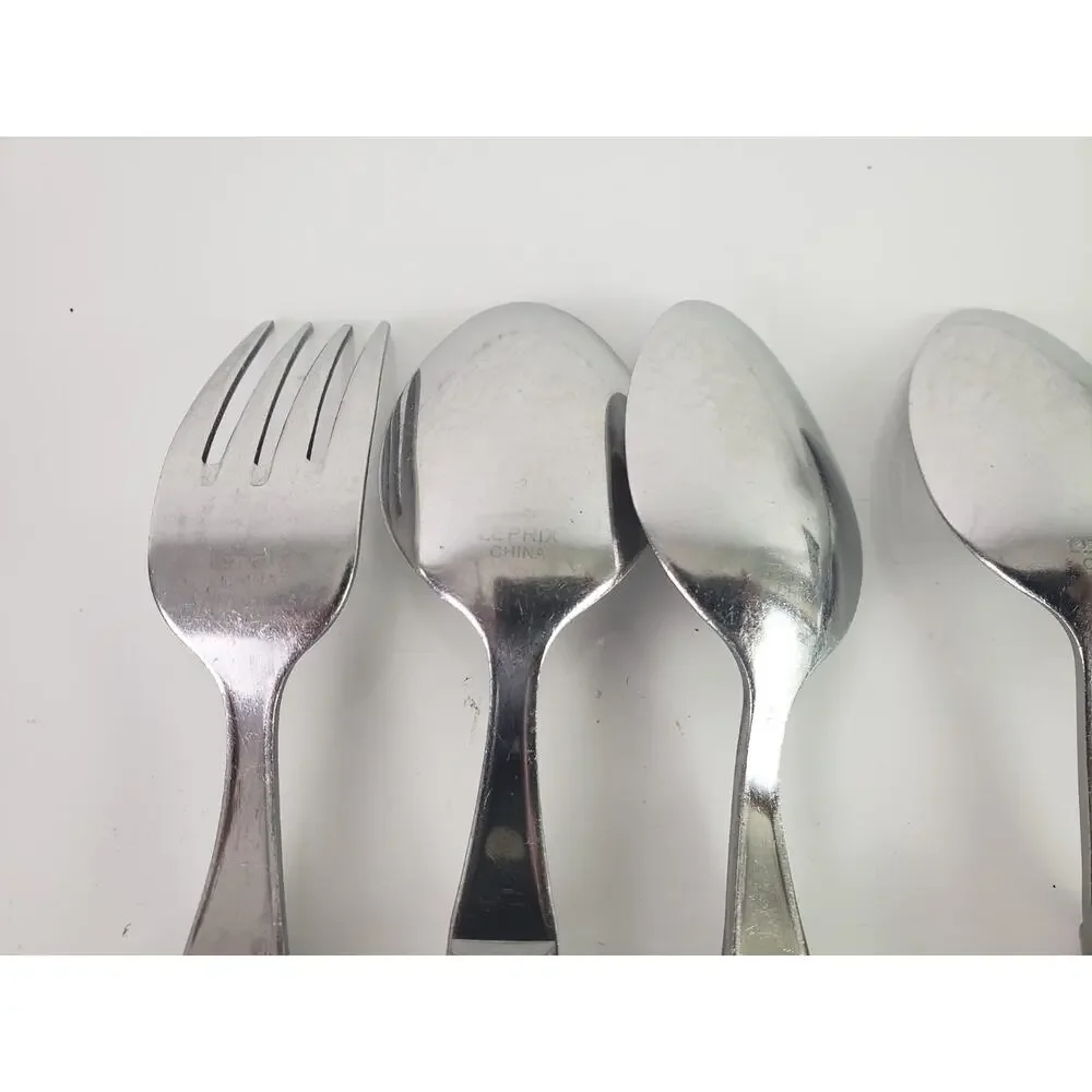 LE PRIX Stainless Flatware BLUE HANDLE Set of 11 Knives Spoons Fork